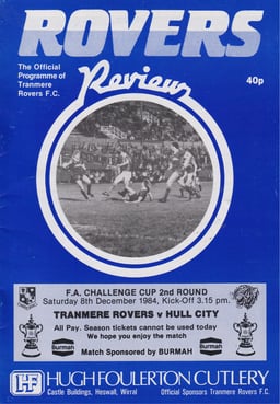 Tranmere Rovers v Hull City Match Programme 1984-12-08